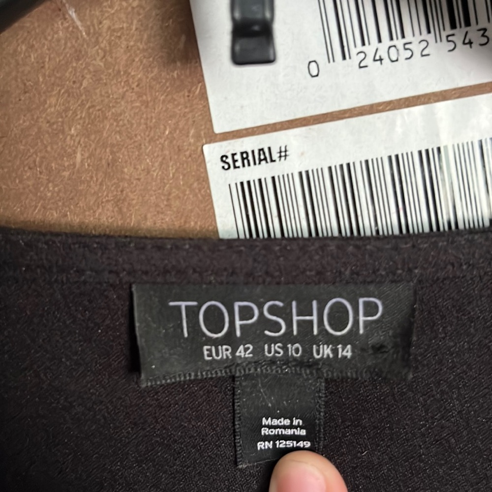 TOPSHOP black mini wrap dress size: 10